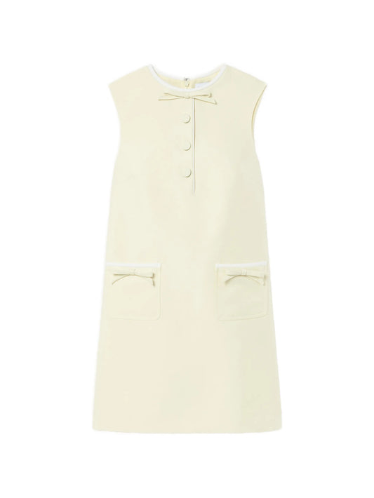 yellow taffeta bow mini dress