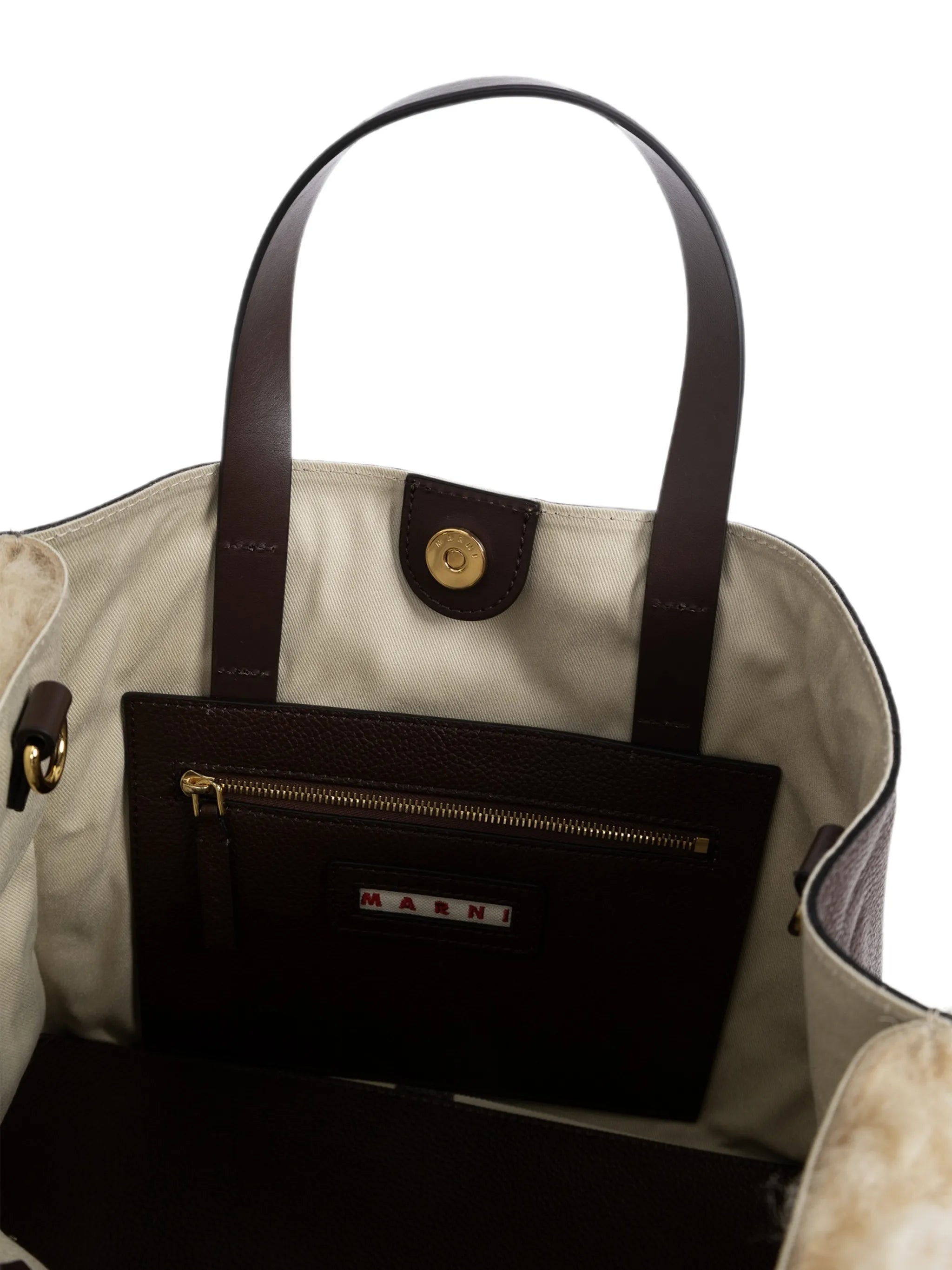 Museo Soft East/West lamb fur tote bag