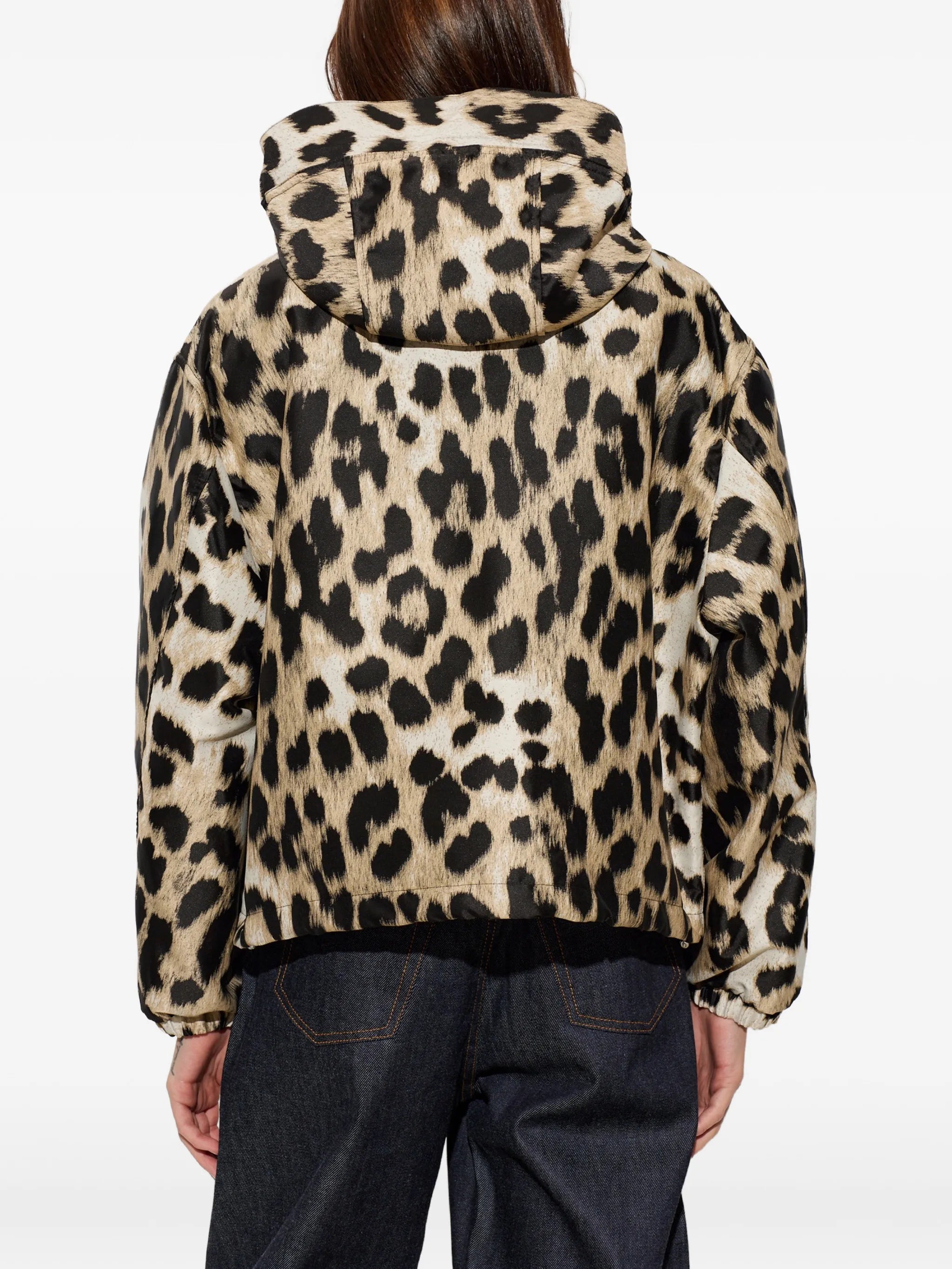 leopard jacquard windbreaker