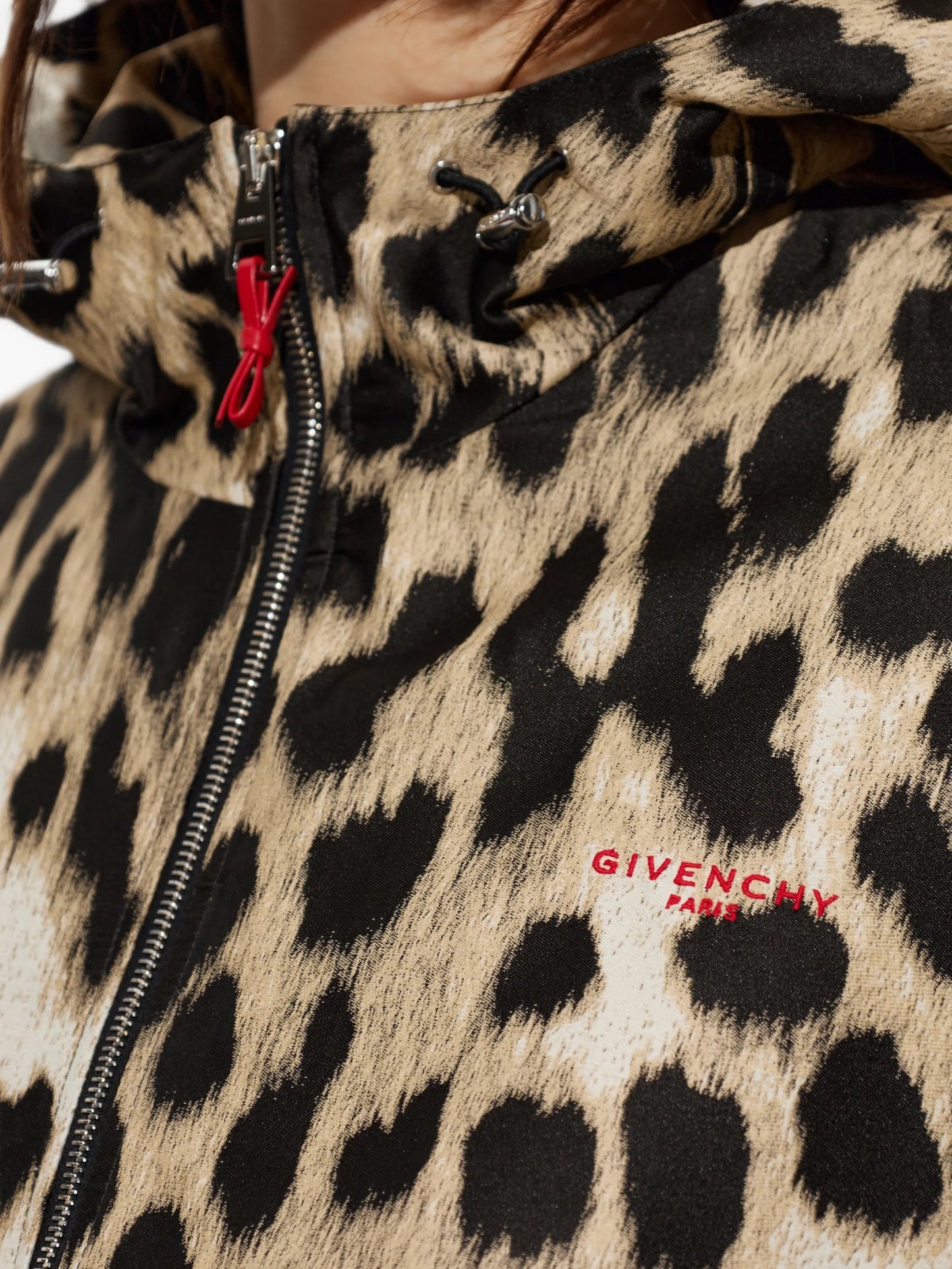 leopard jacquard windbreaker
