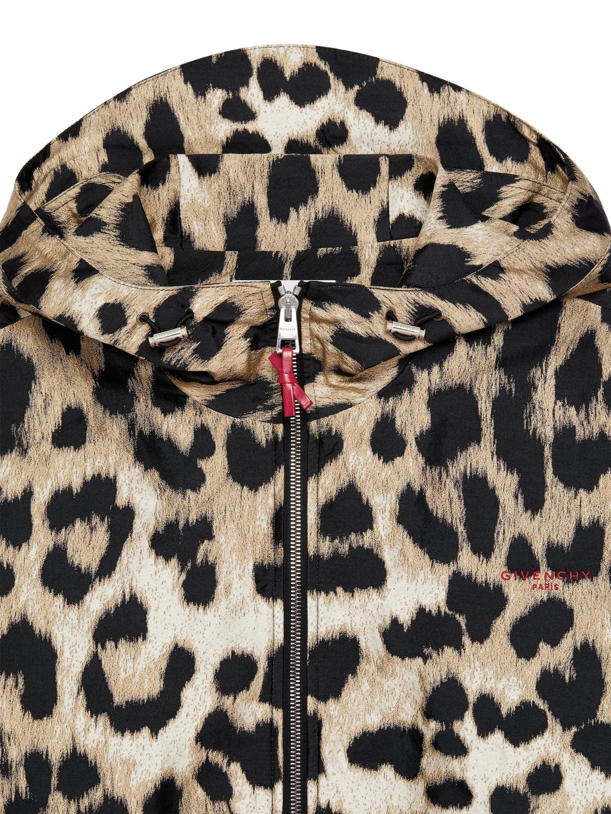 windbreaker in leopard jacquard