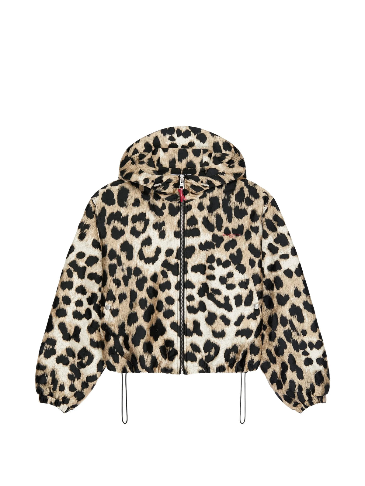 windbreaker in leopard jacquard