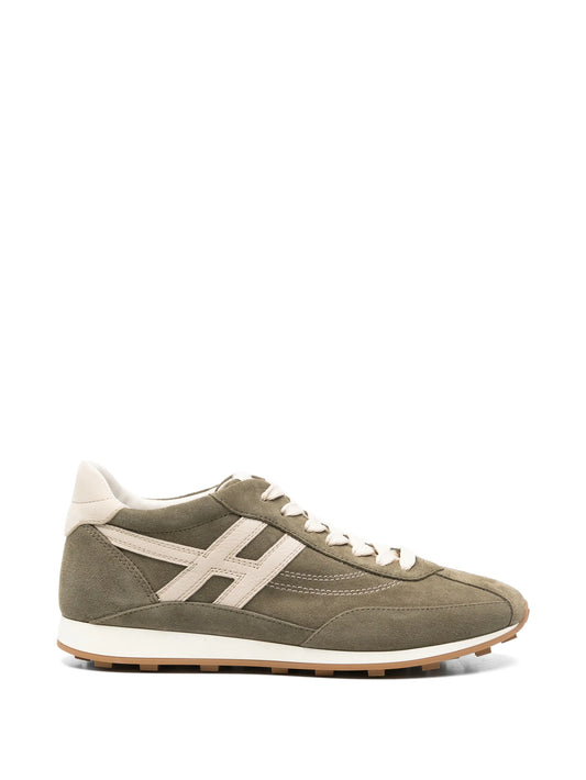 panelled suede sneakers