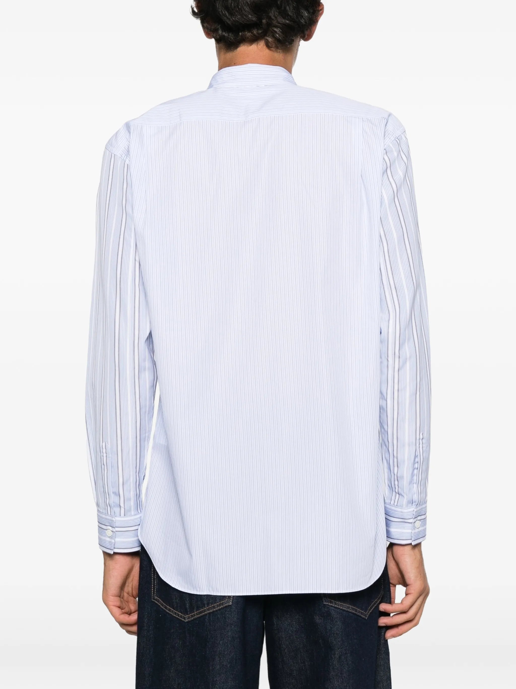 vertical-stripe panelled shirt