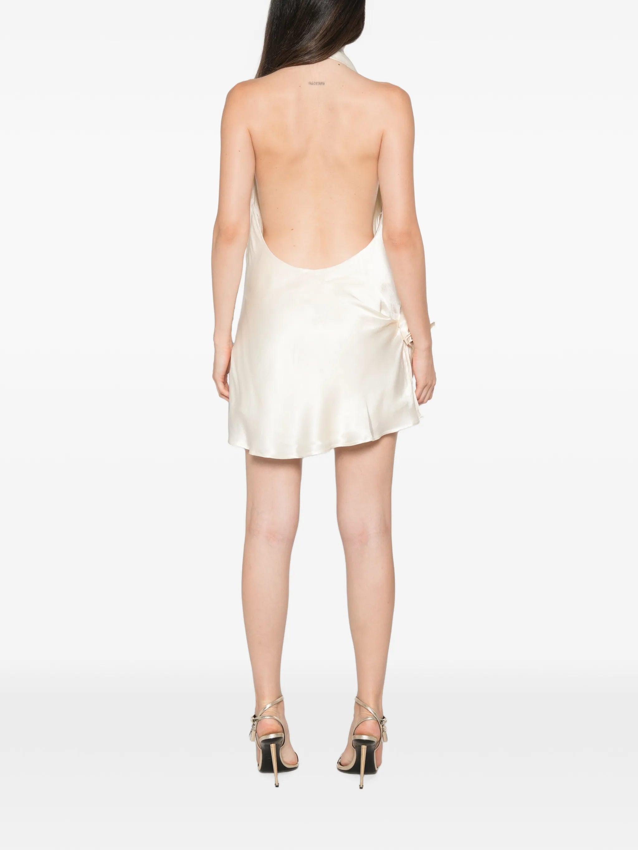 Rosa draped halterneck mini dress