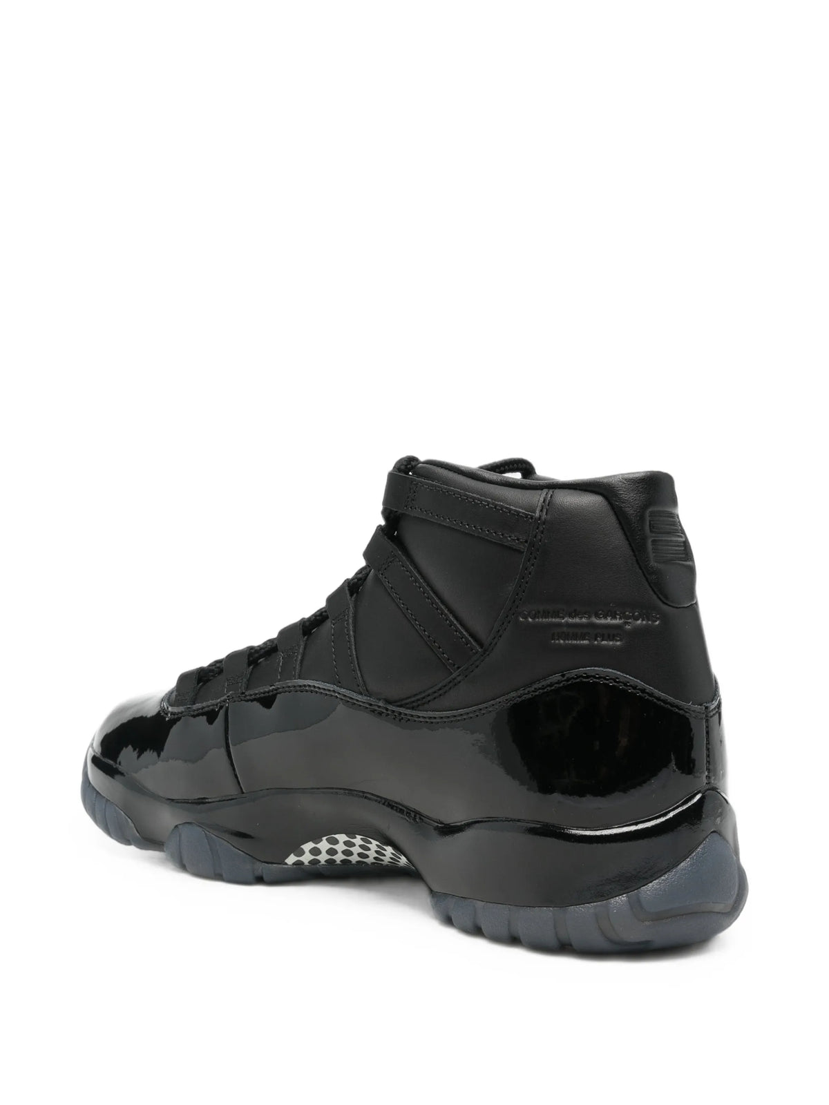 patent-leather high-top sneakers