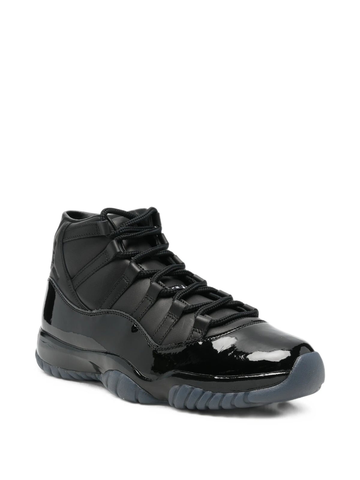 patent-leather high-top sneakers