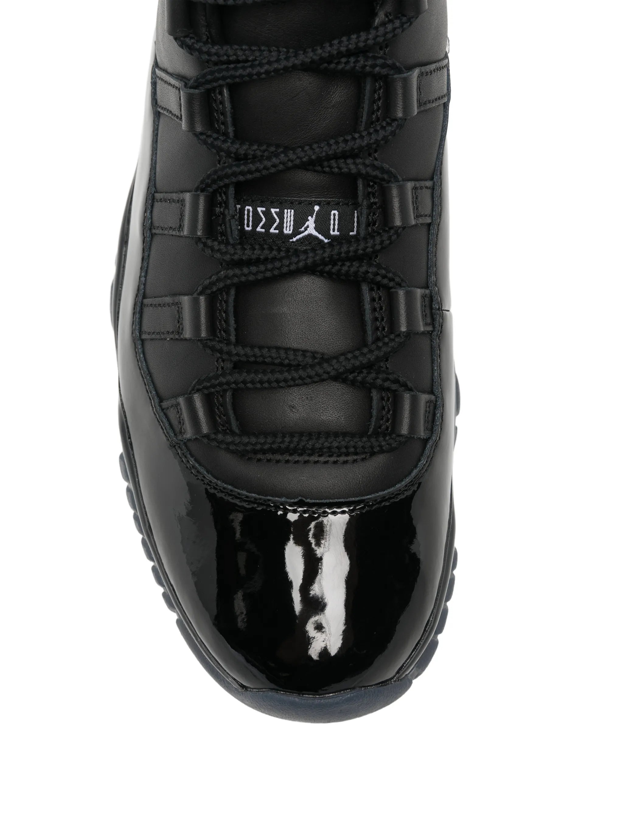 patent-leather high-top sneakers