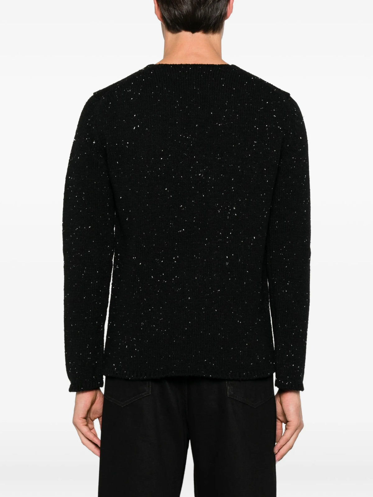 intarsia-knit flecked sweater