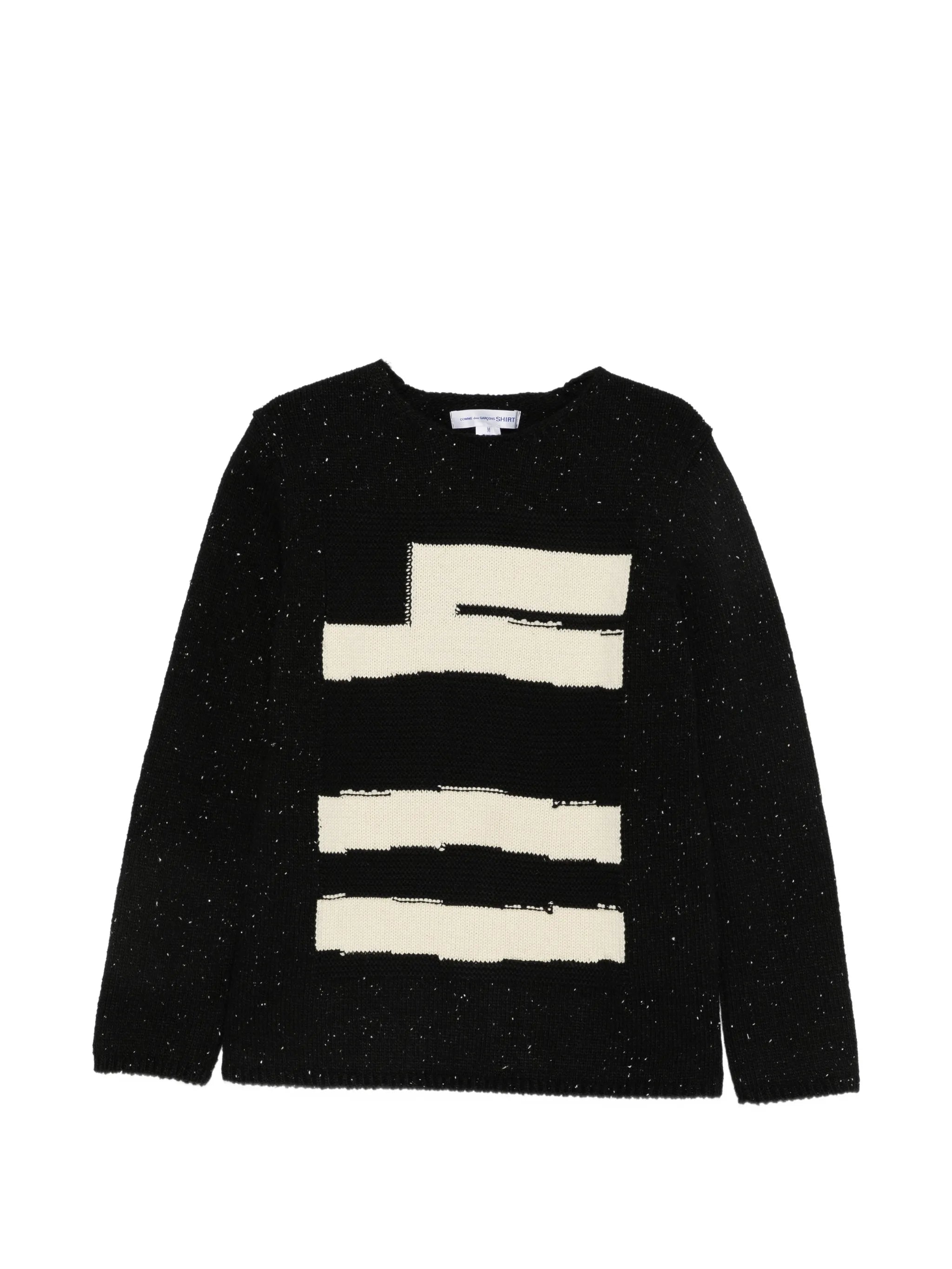 intarsia-knit flecked sweater