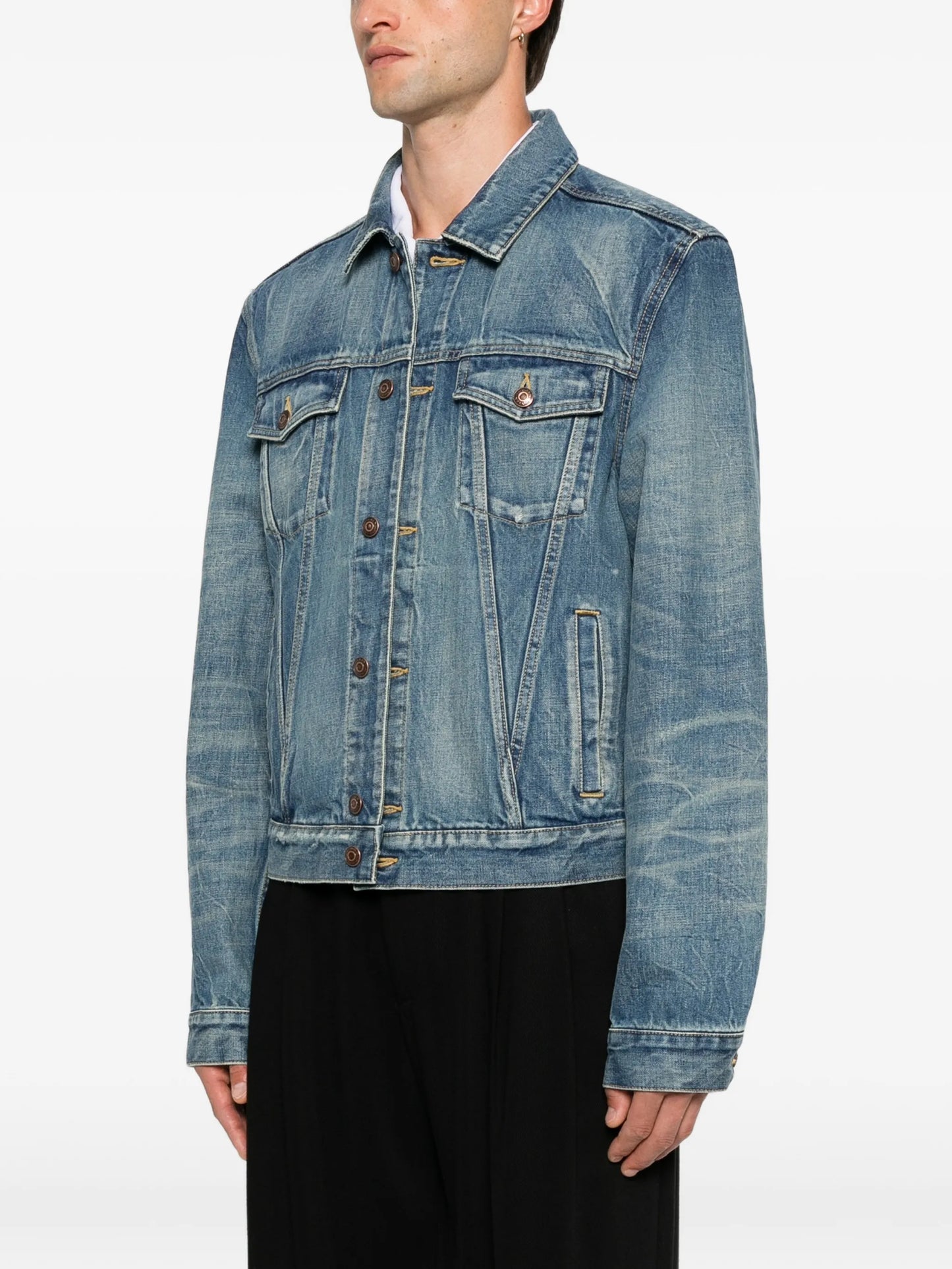 faded-effect denim jacket