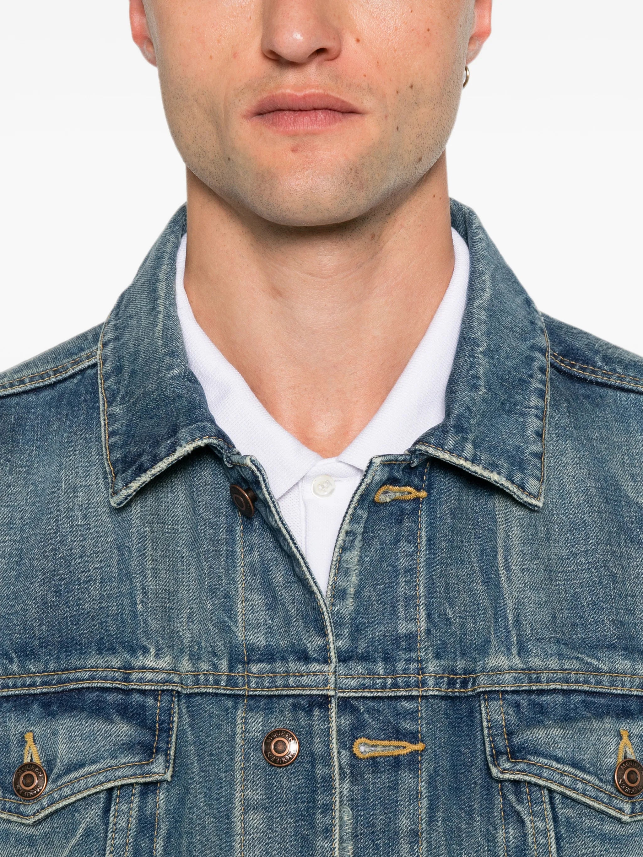 denim jacket in washed blue