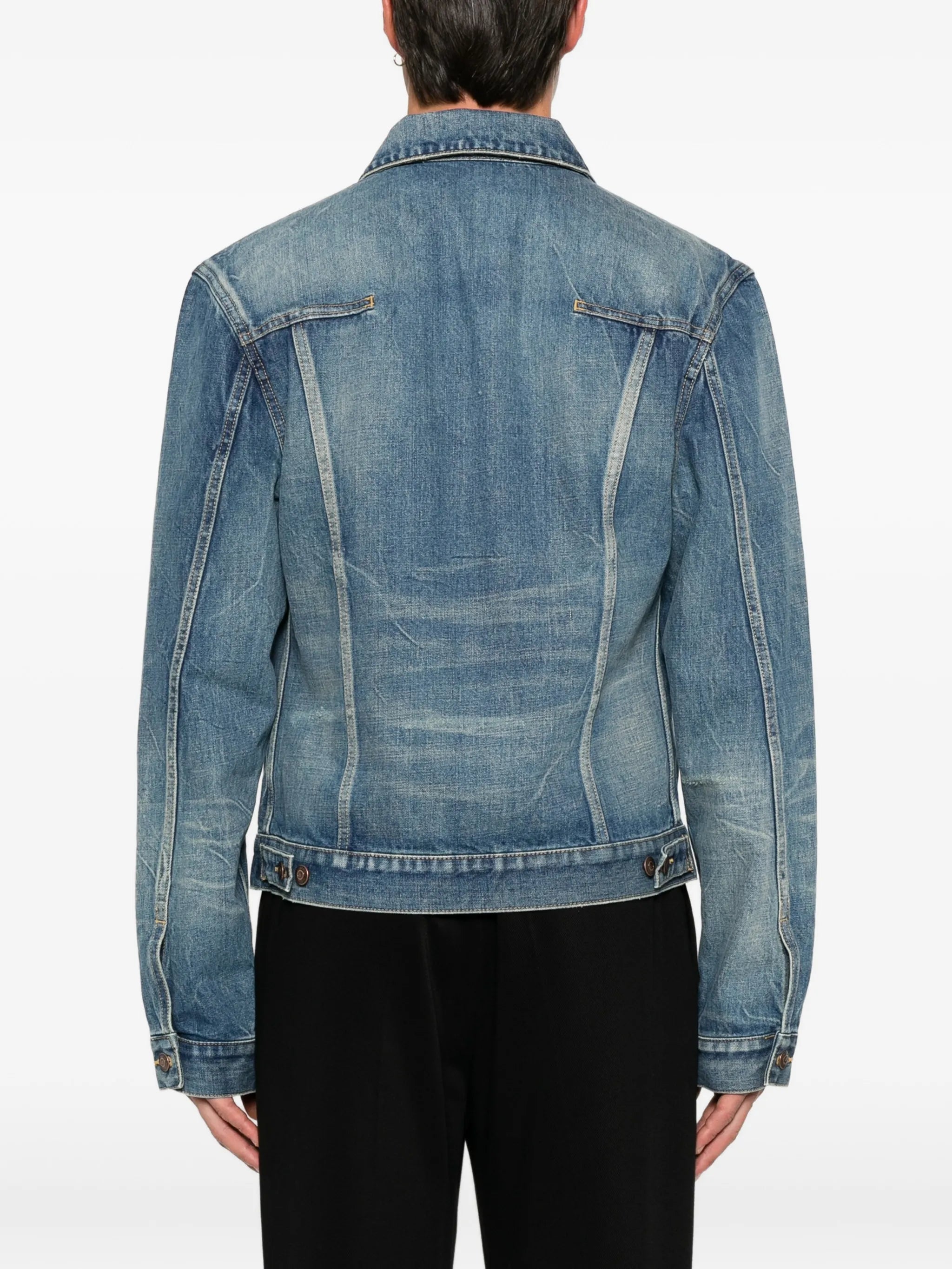 faded-effect denim jacket