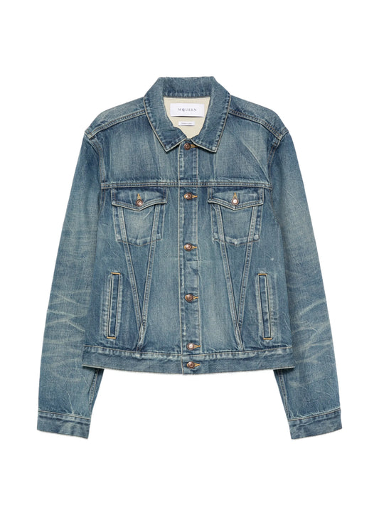 faded-effect denim jacket