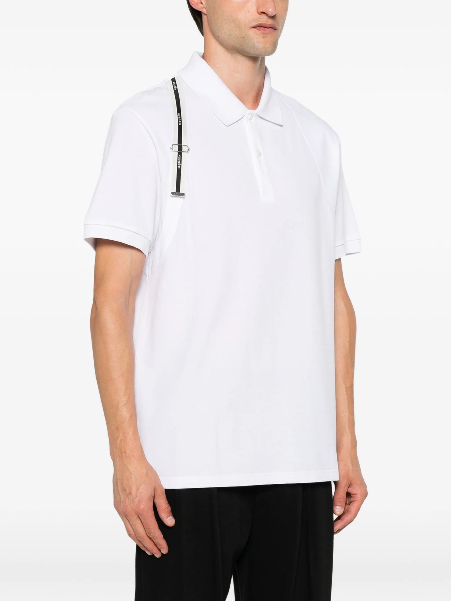 harness-detail polo shirt