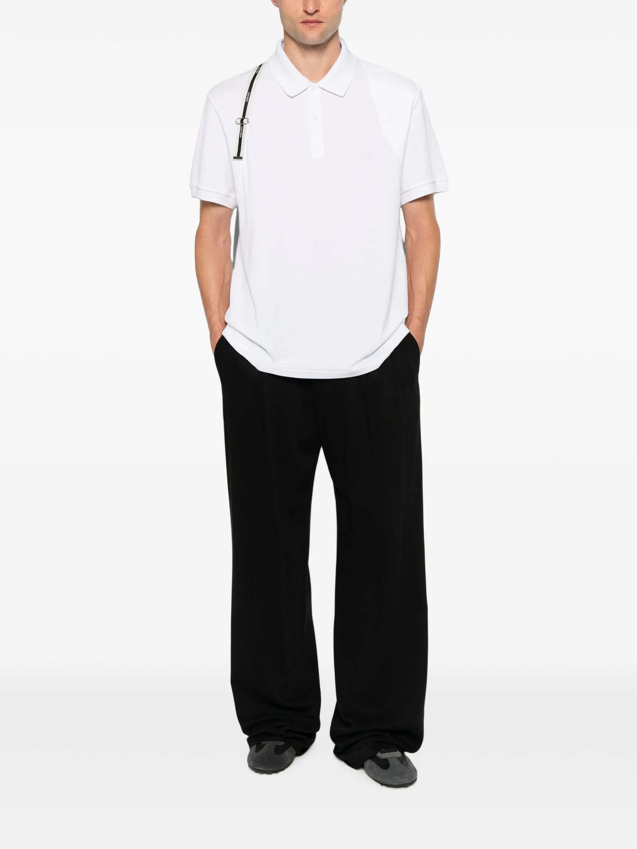 harness-detail polo shirt