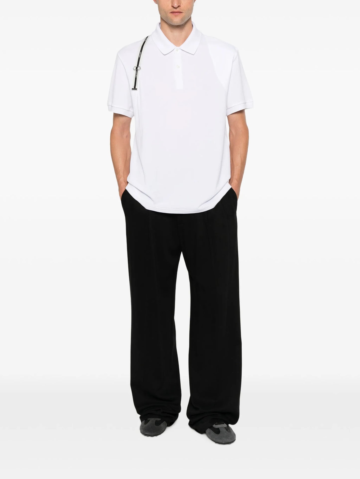 harness-detail polo shirt
