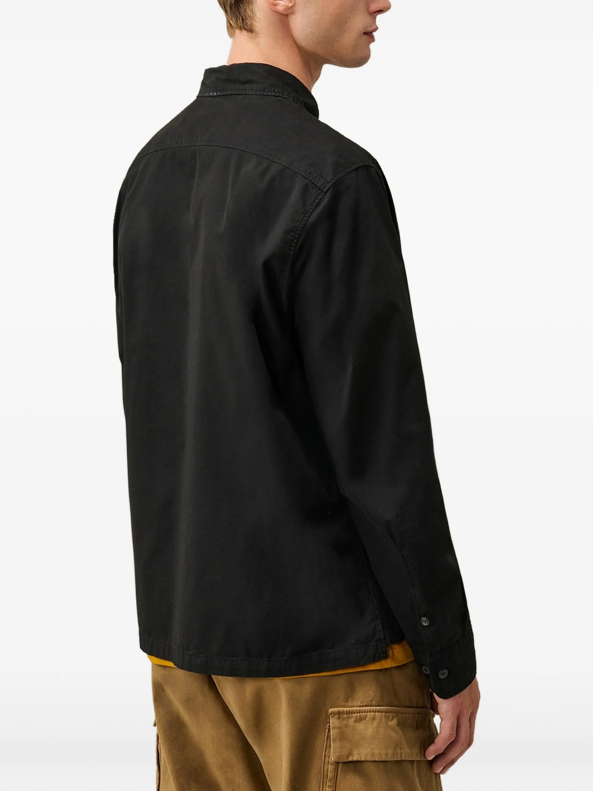 organic gabardine long-sleeve Lens hidden zip shirt