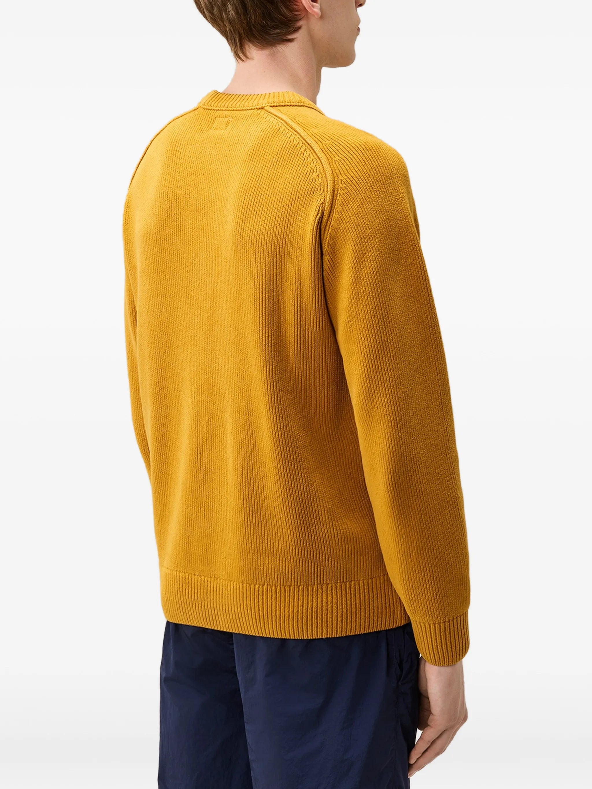 Chenille cotton Lens crewneck sweater