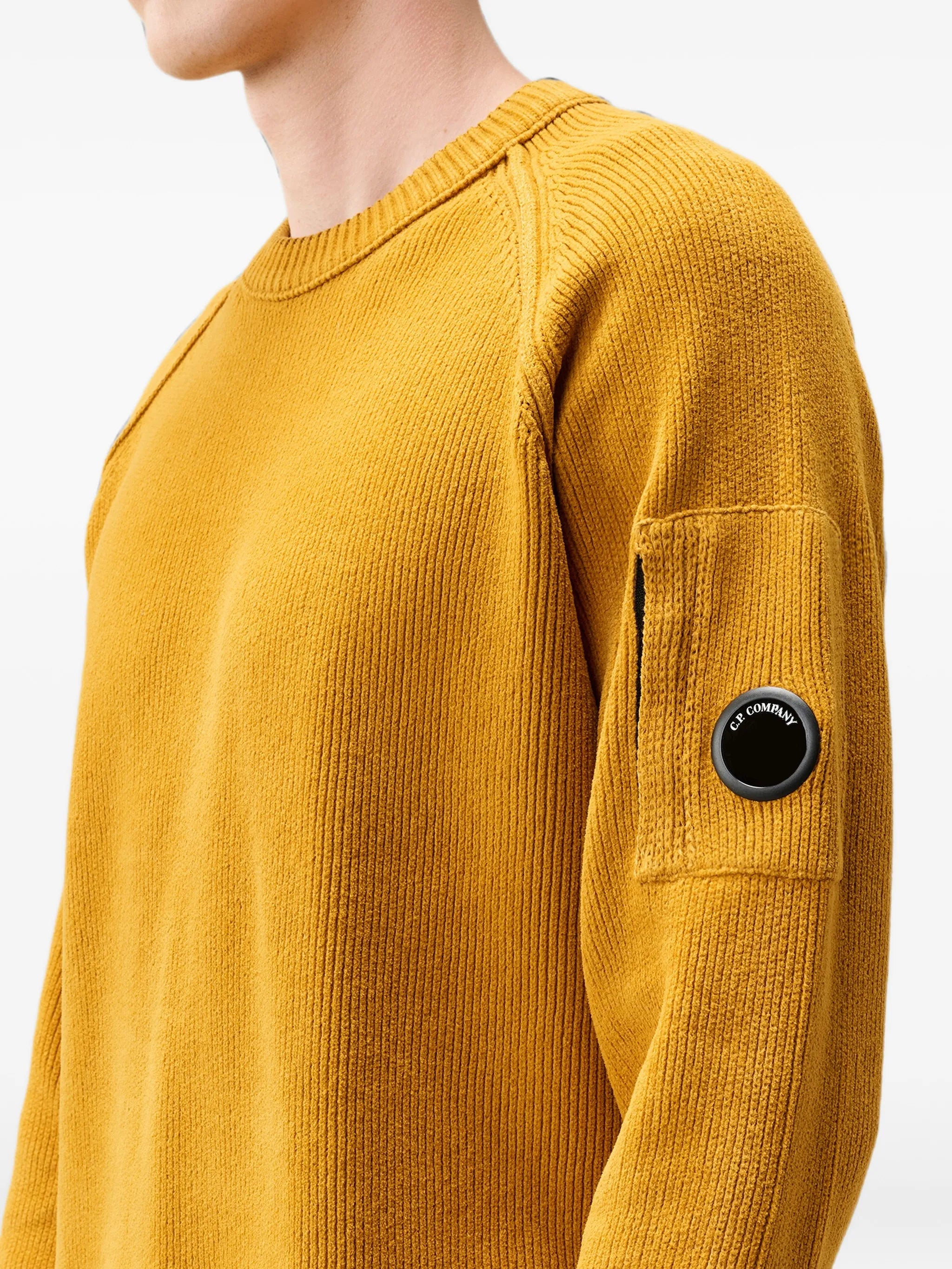 Chenille cotton Lens crewneck sweater