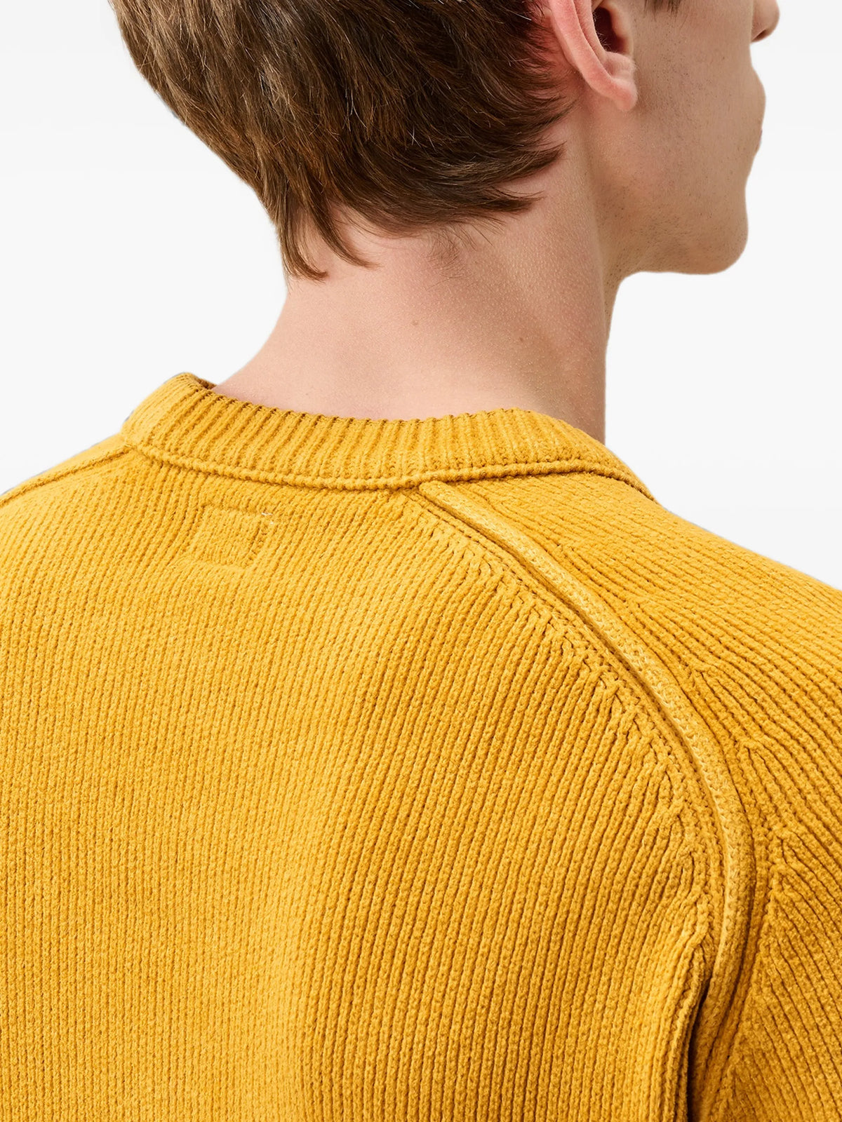 Chenille cotton Lens crewneck sweater