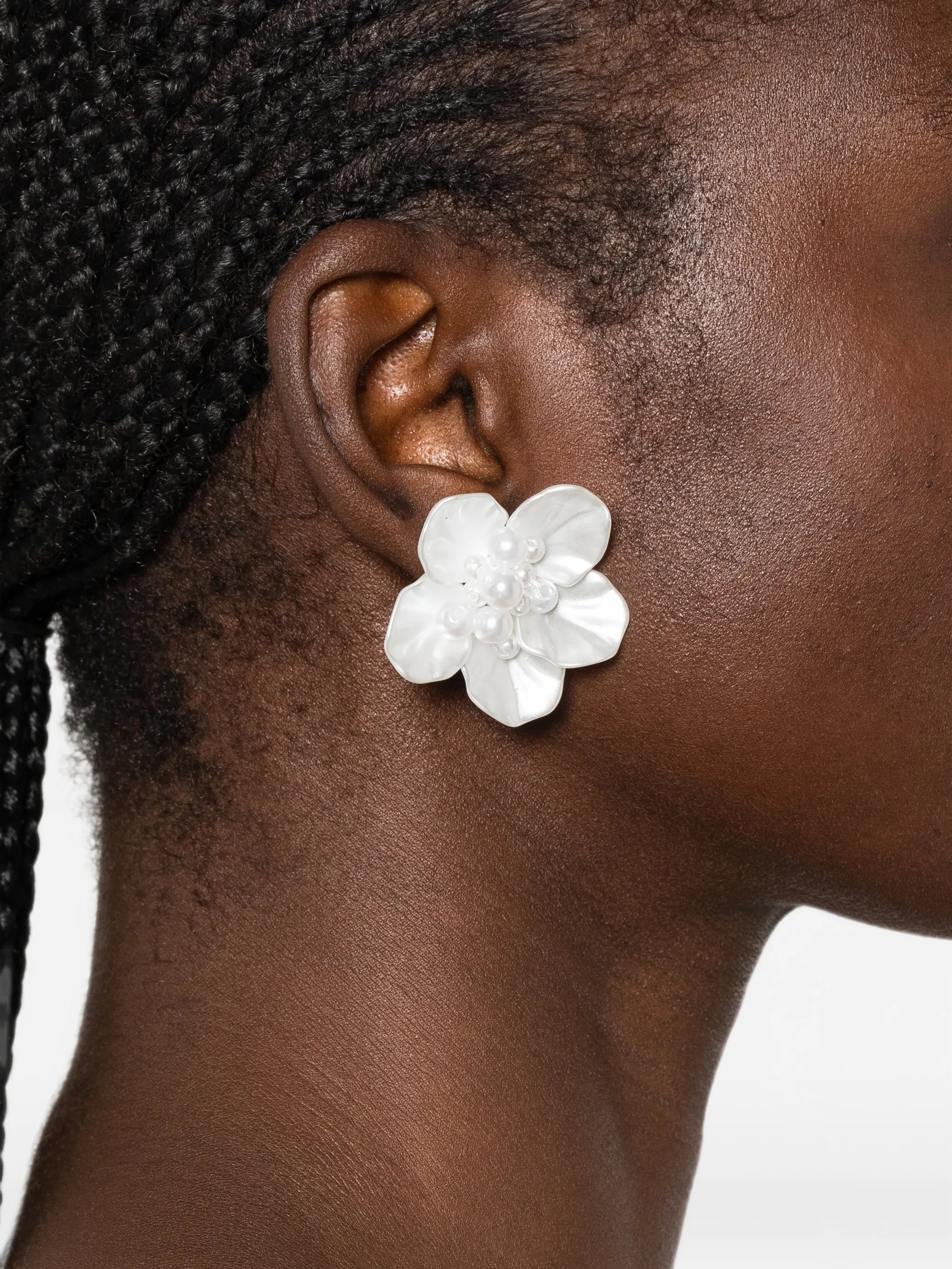 pearl flower earrings