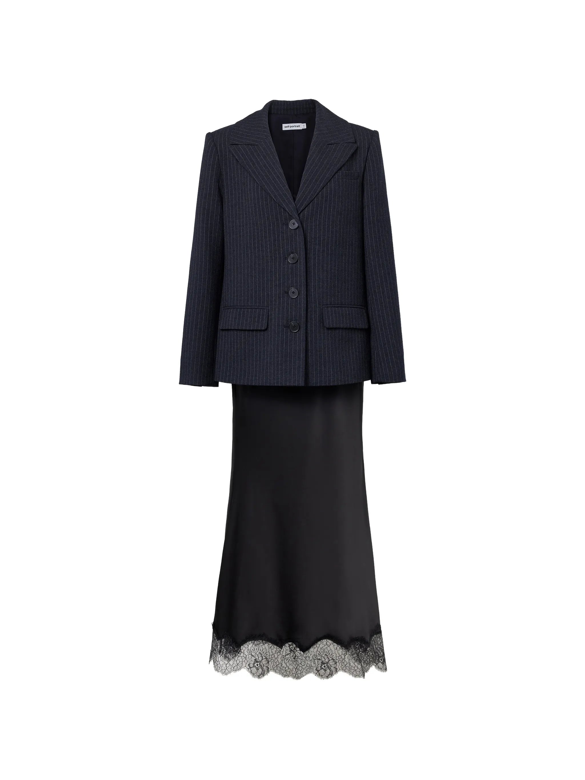 tailored blazer satin midi dress