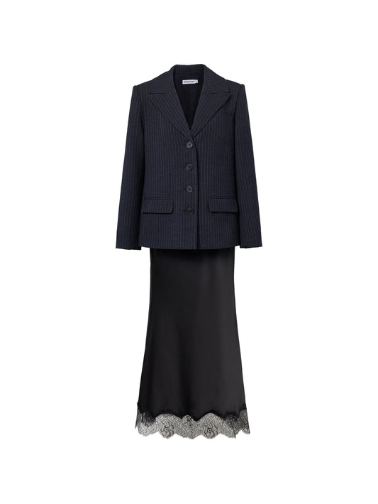tailored blazer satin midi dress