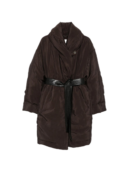 belted padded coat