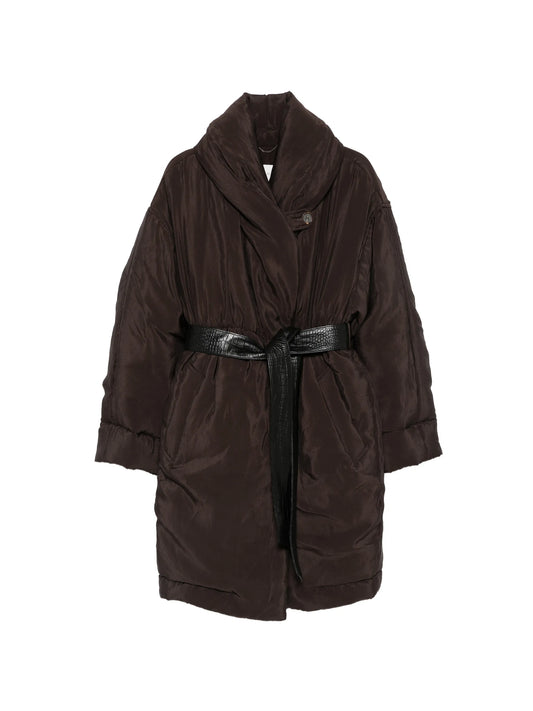 belted padded coat