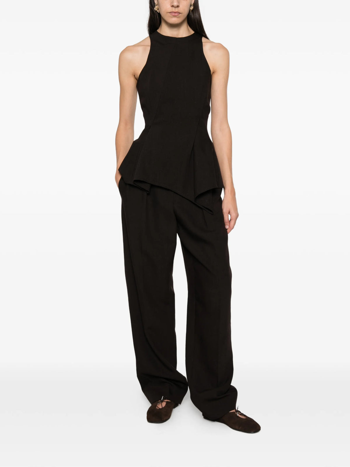 pleated tailored trousers