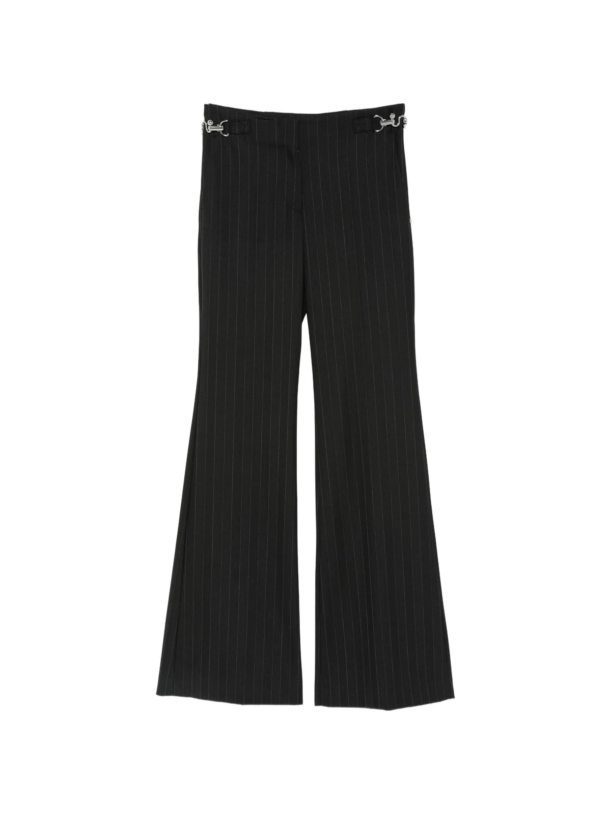 pinstripe wide-leg trousers