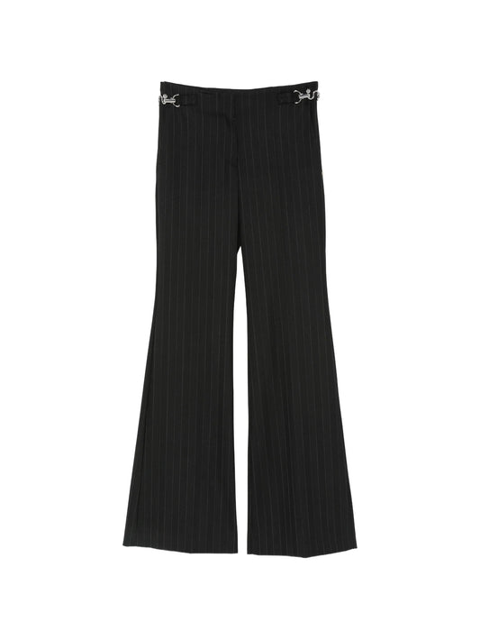 pinstripe wide-leg trousers