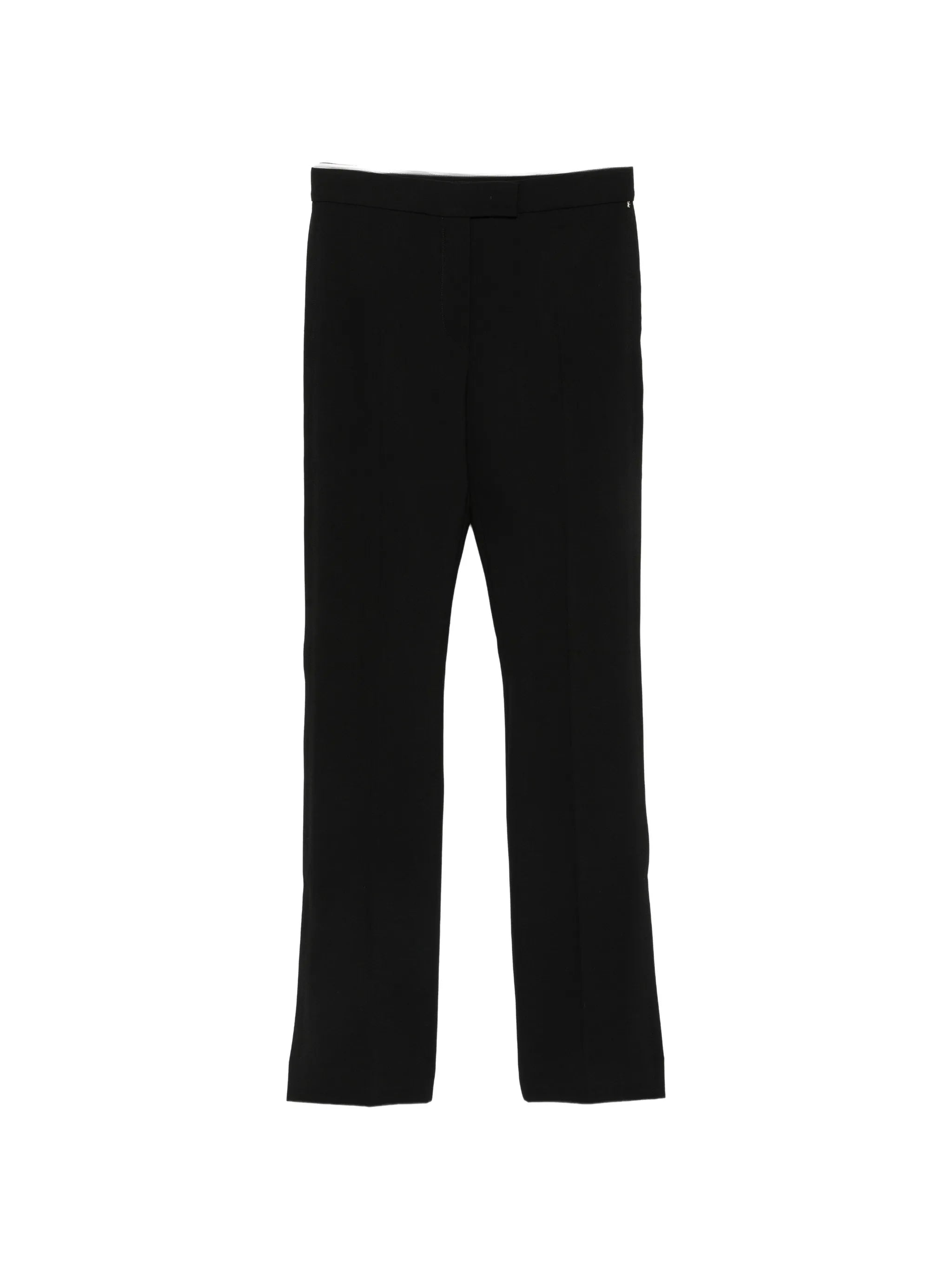 high-waisted slit-hem trousers