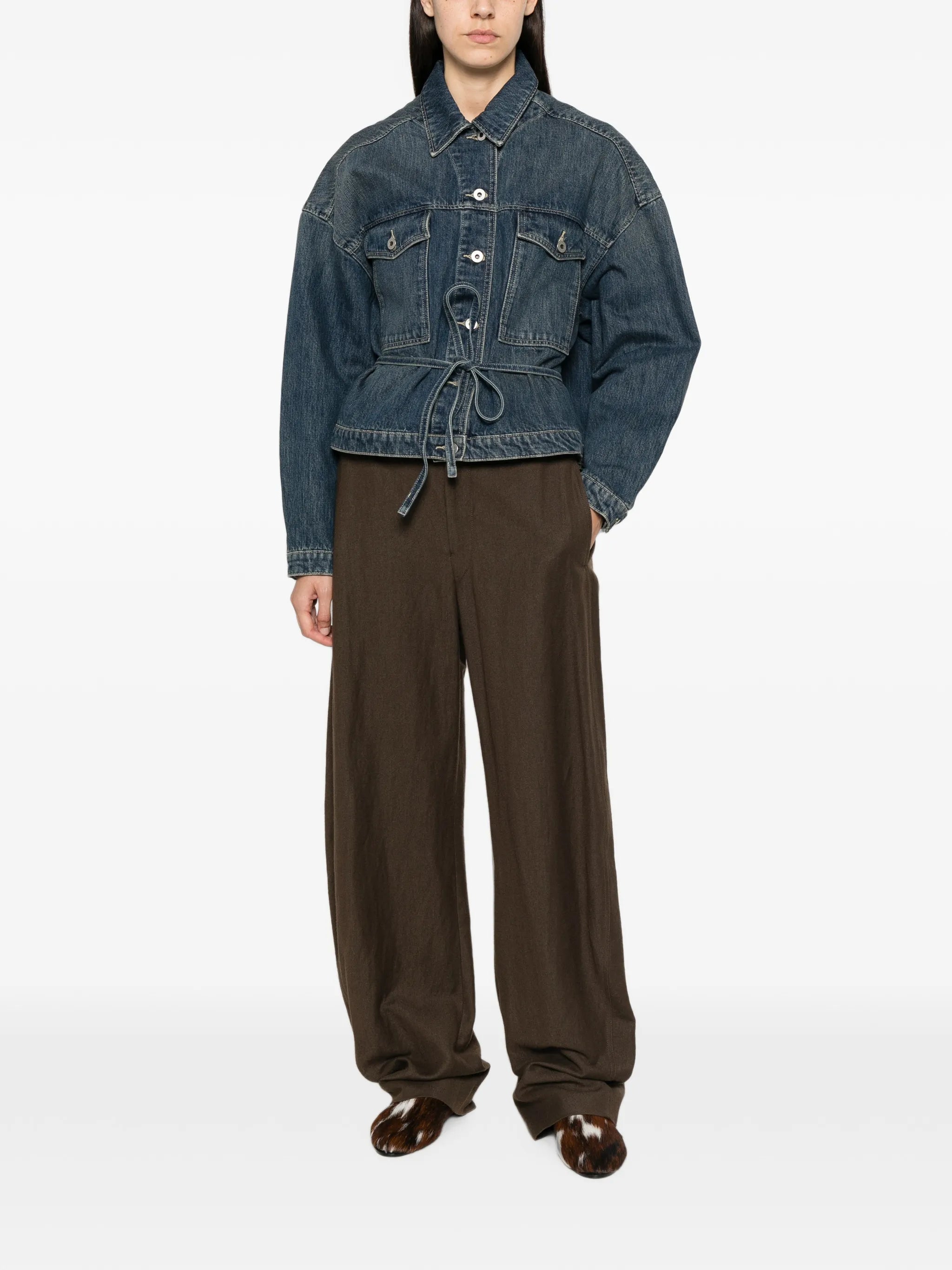 Lys belted denim jacket