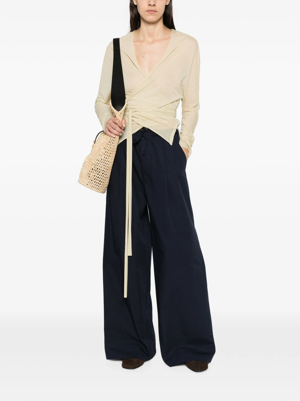 Luth wrap top in crêpe jersey