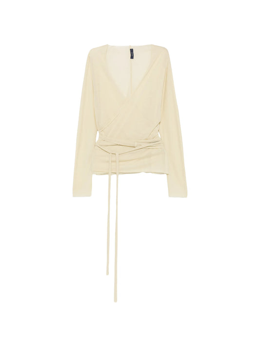 Luth wrap top in crêpe jersey