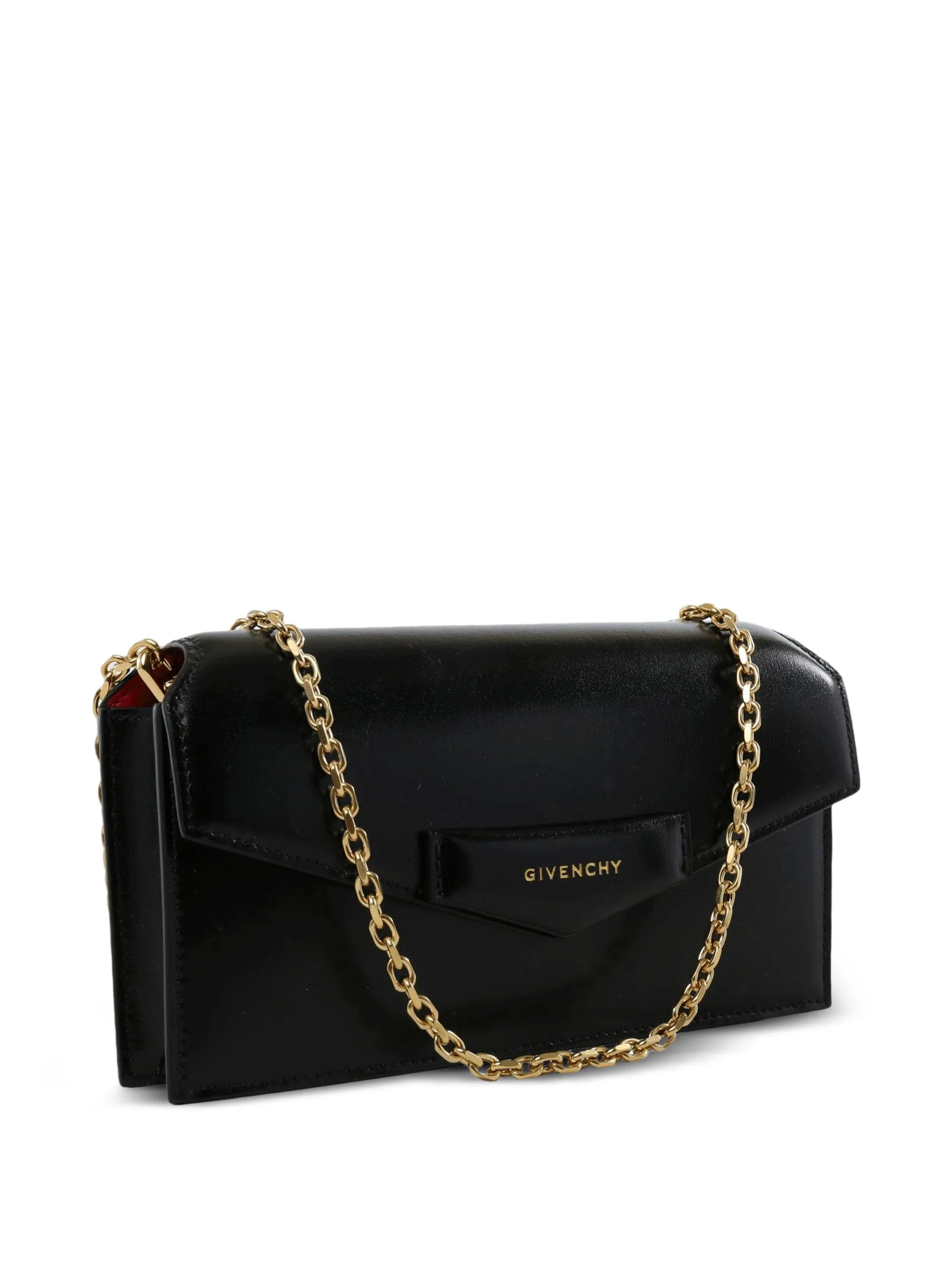Antigona wallet on chain in Box leather