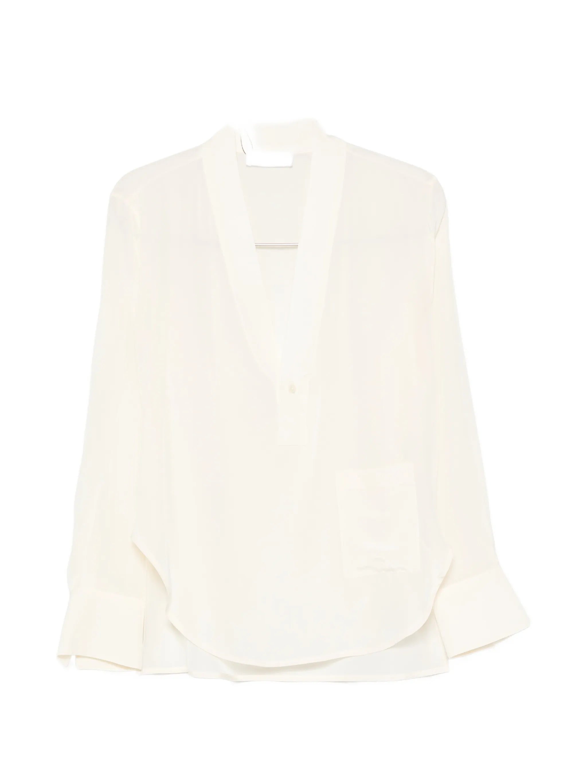V-neck patch-pocket blouse