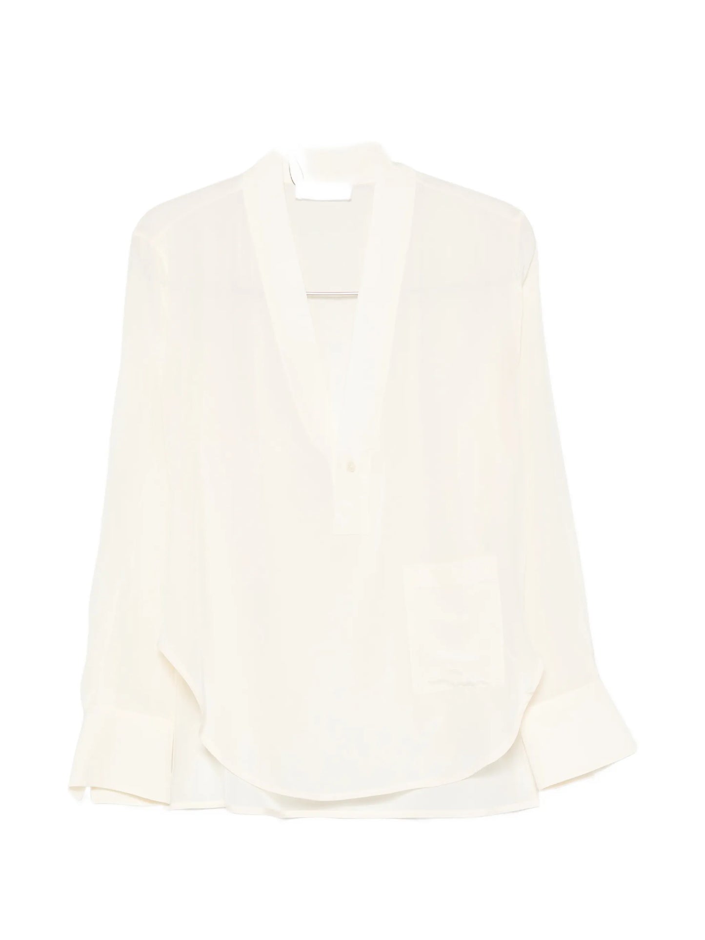 V-neck patch-pocket blouse
