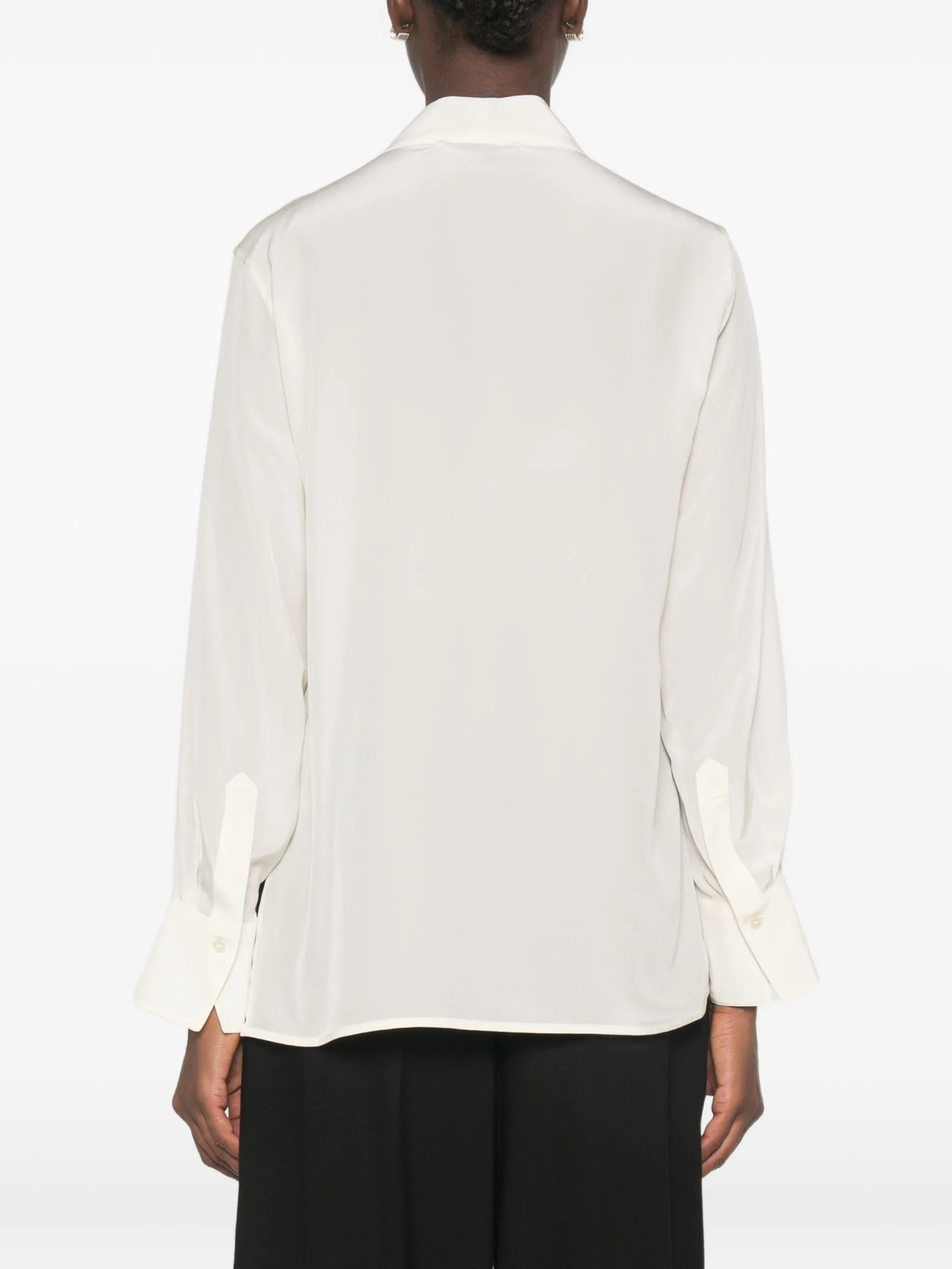 V-neck patch-pocket blouse