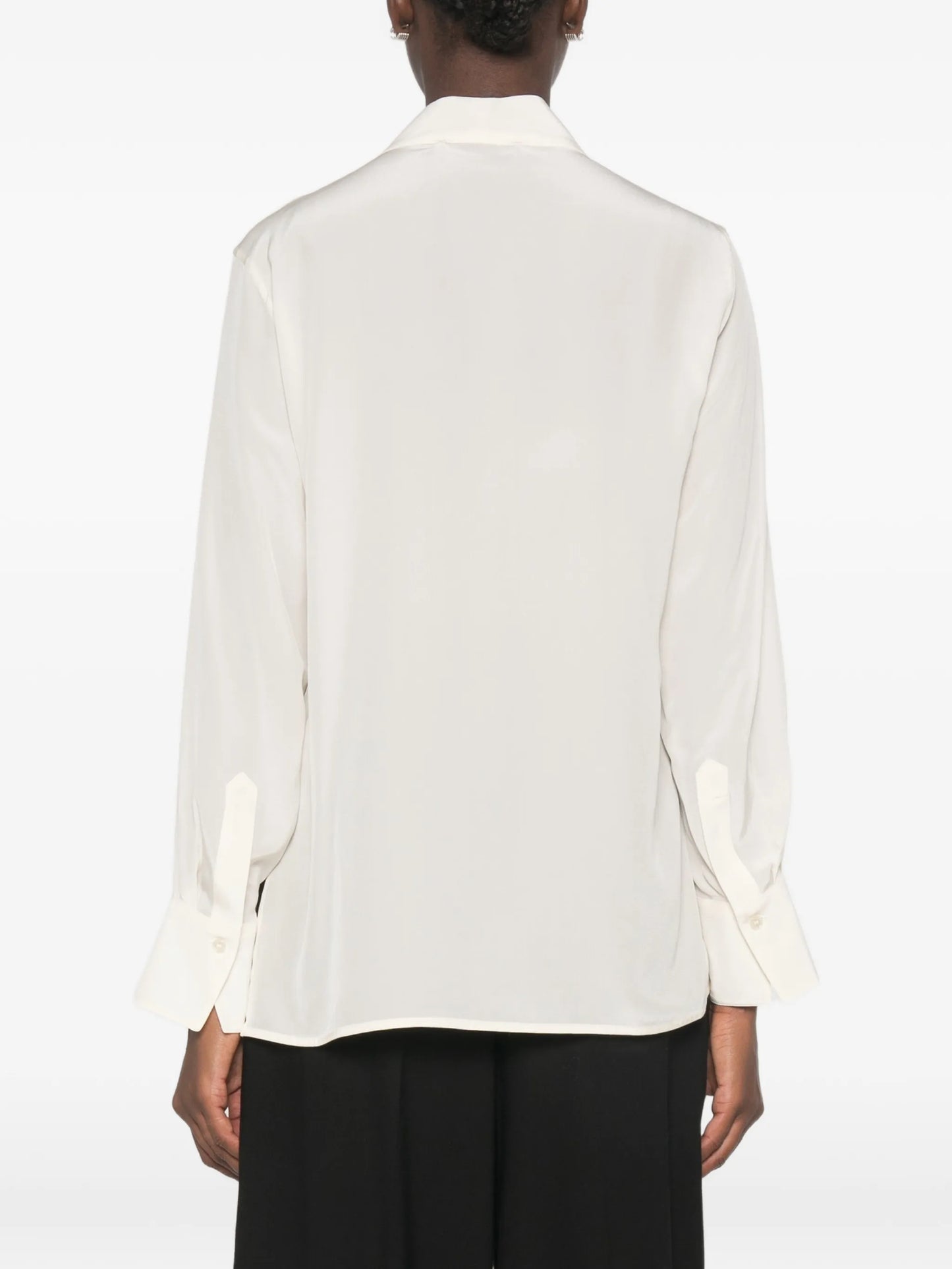 V-neck patch-pocket blouse