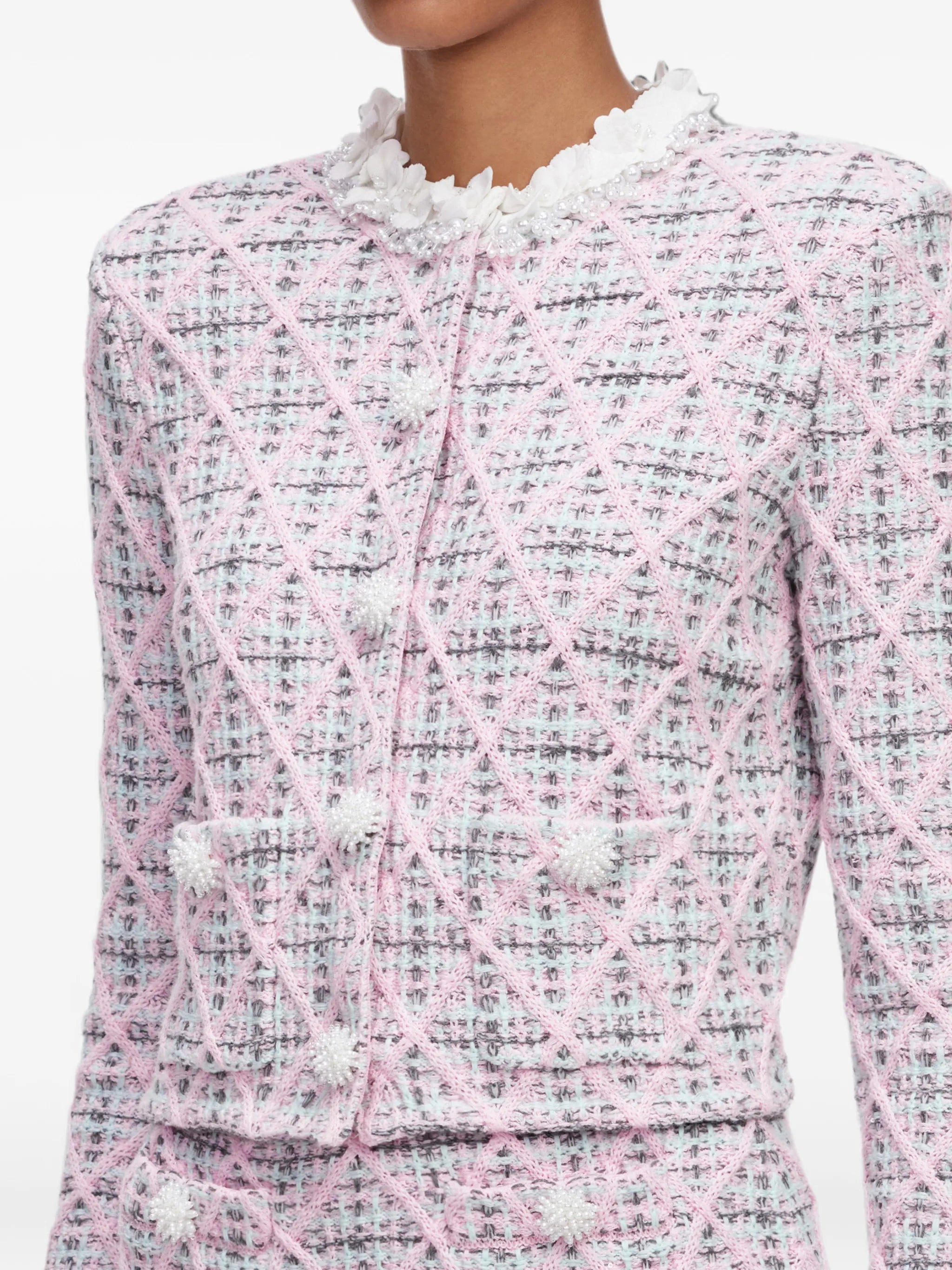 check knit jacket