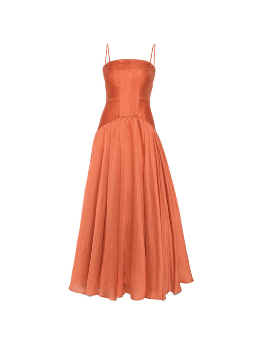 contour pleated gown