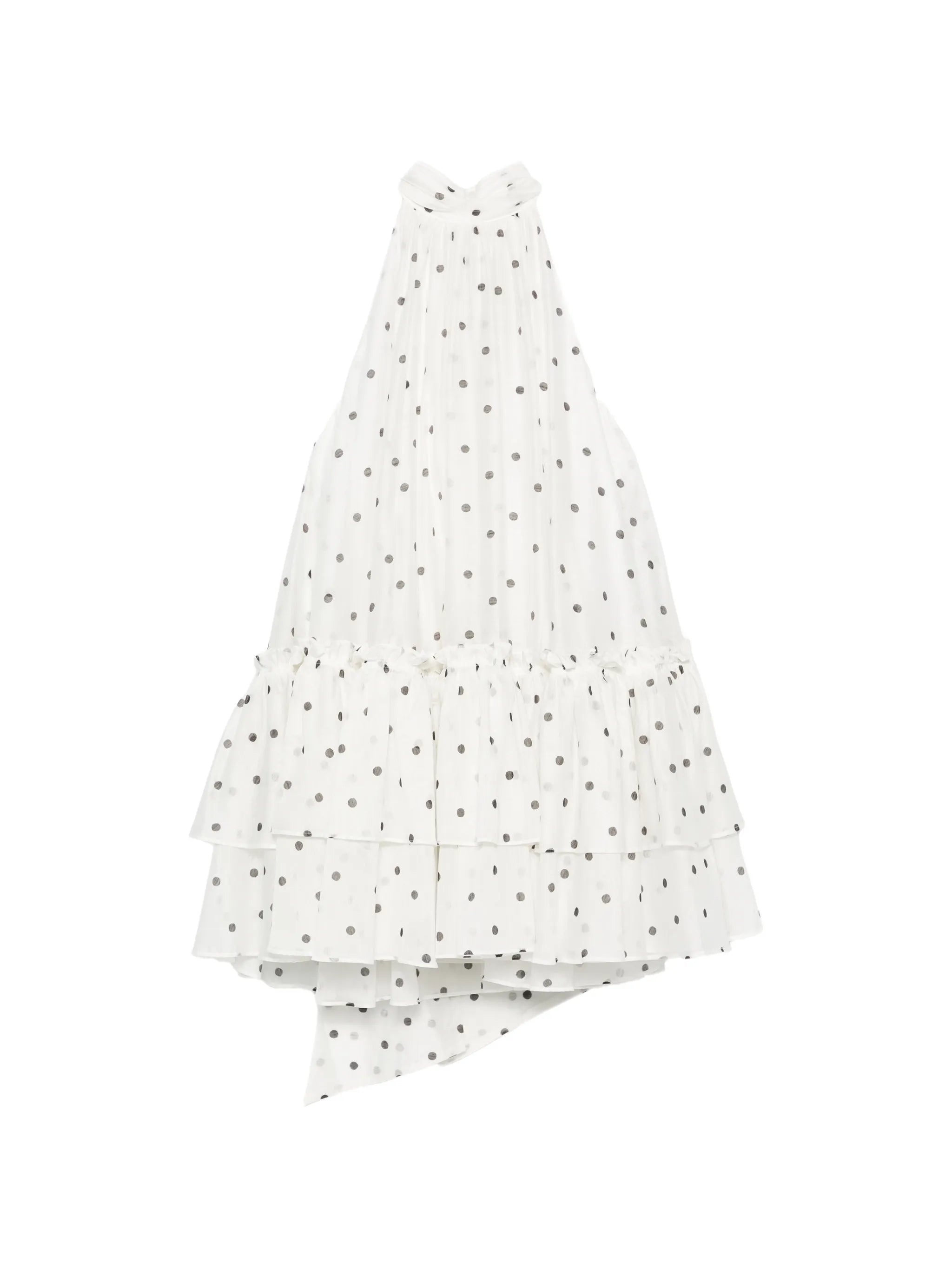 Amily polka-dot tiered mini dress