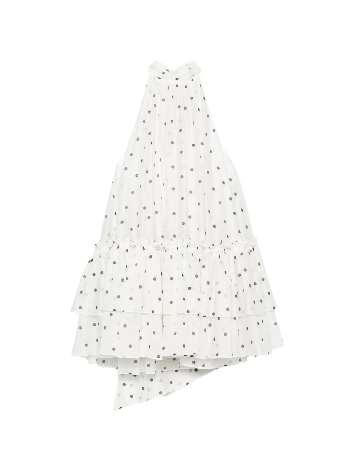 Amily polka-dot tiered mini dress