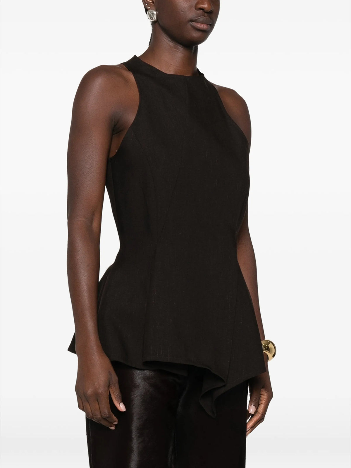 asymmetric peplum blouse