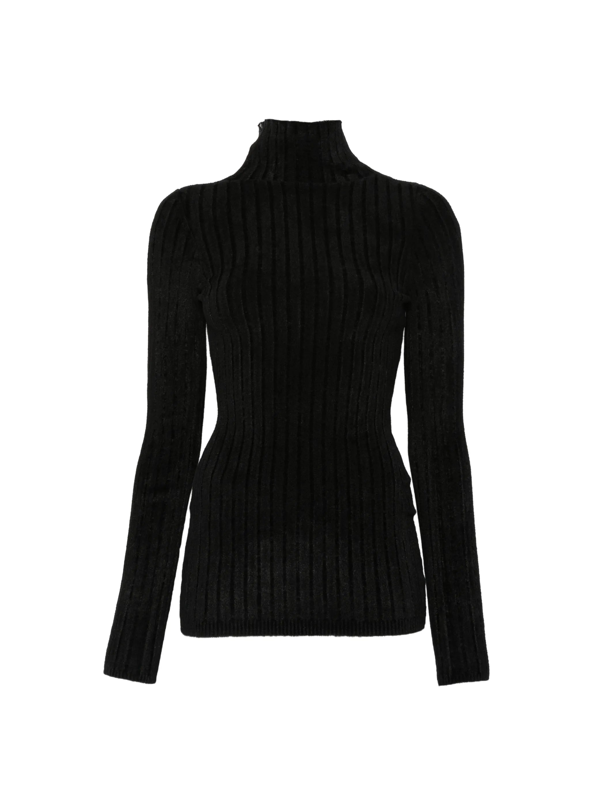 ribbed-knit roll-neck sweater