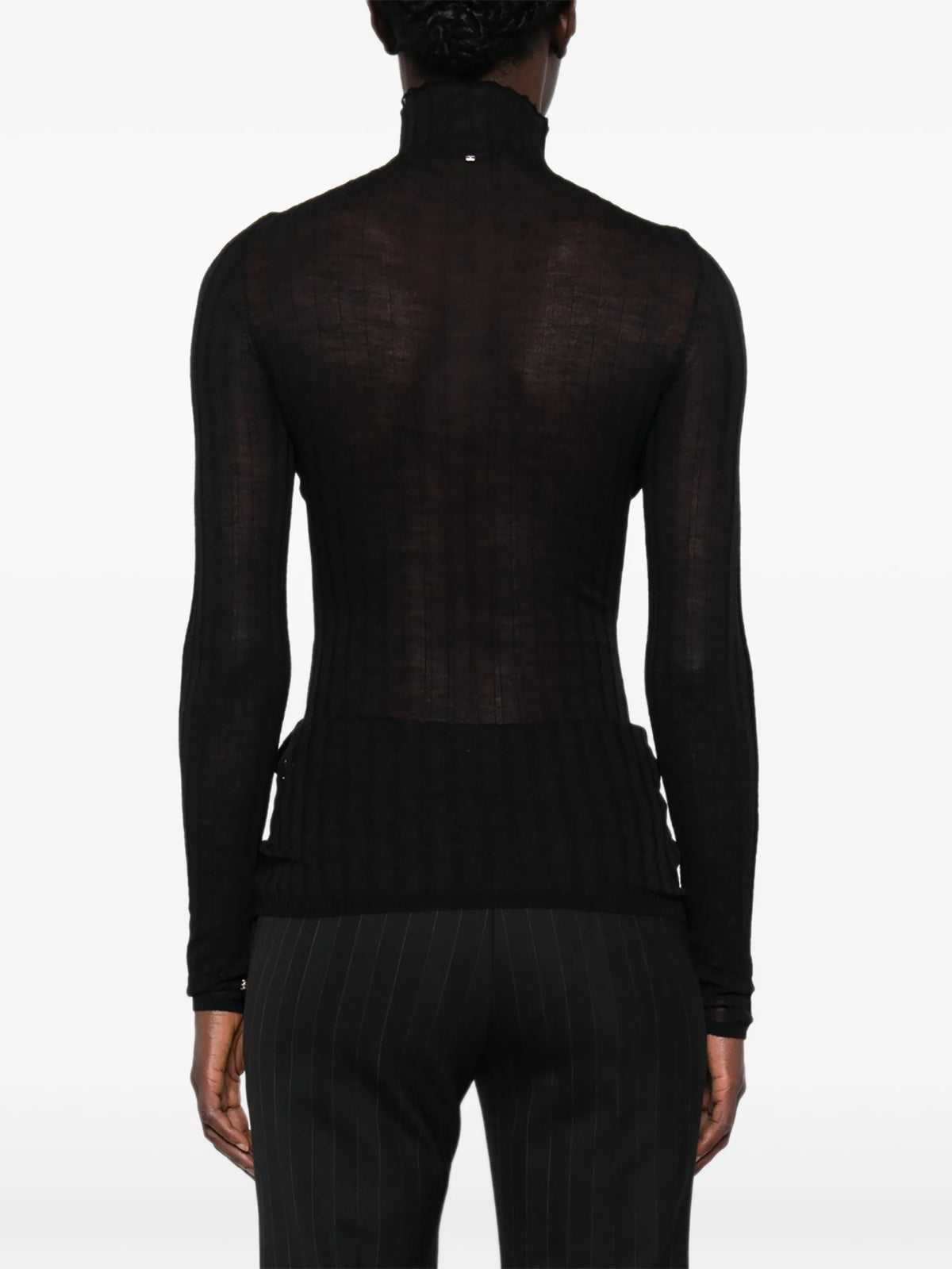 ribbed-knit roll-neck sweater