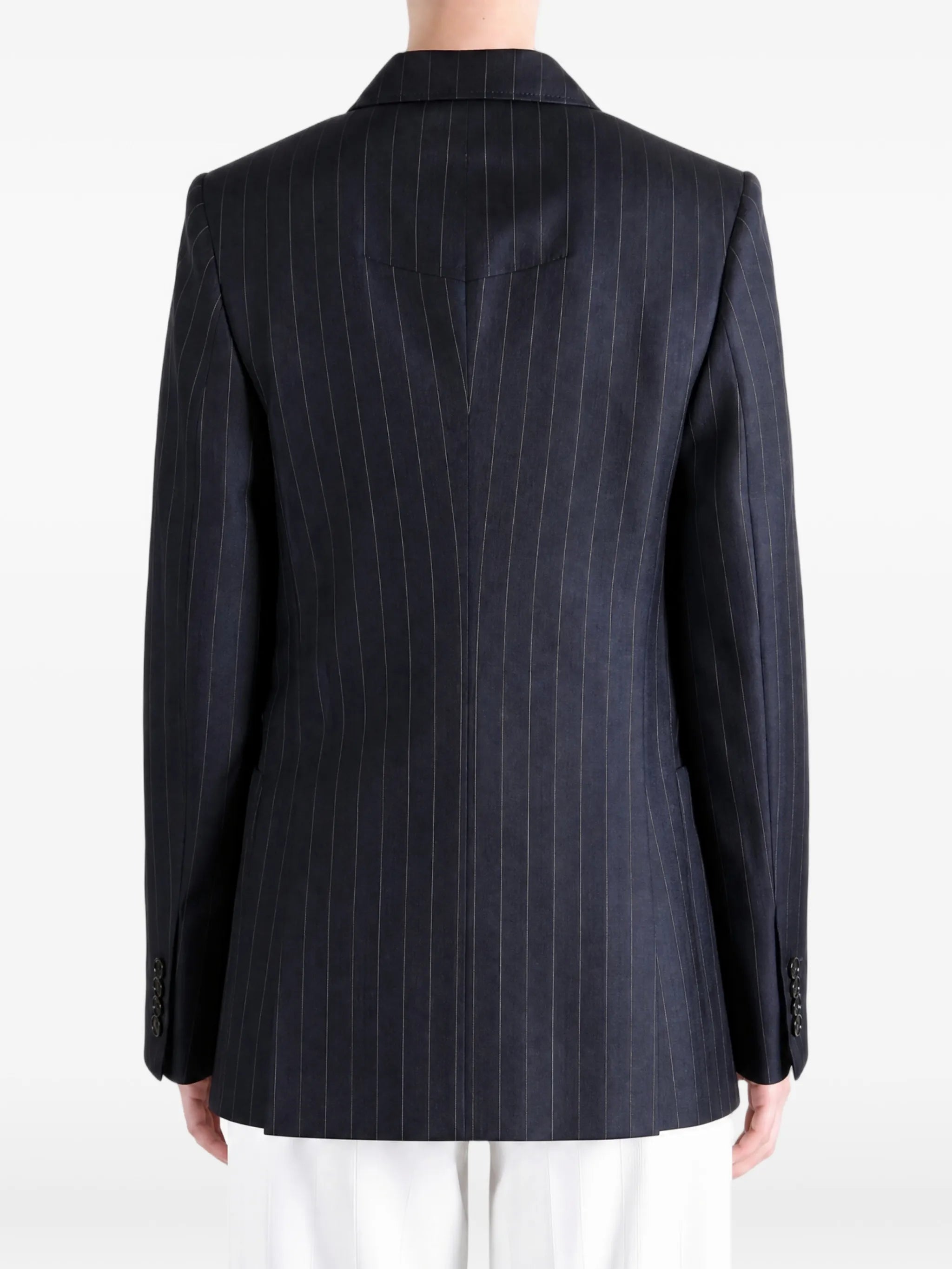 double-breasted striped jacket in wool